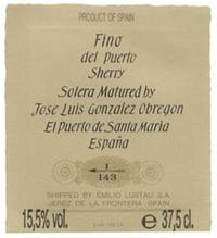 Fino Jerez Almacenista del Puerto J.L. Gonzalez Obregon