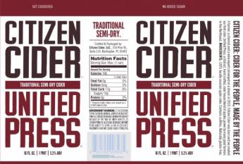 Citizen Cider - Unified Press (4 pack 16oz cans) (4 pack 16oz cans)