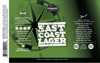 Cricket Hill Brewing - East Coast Lager (4 pack 16oz cans) (4 pack 16oz cans)