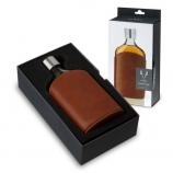 Viski - Parker Leather-Wrapped Glass Flask 0
